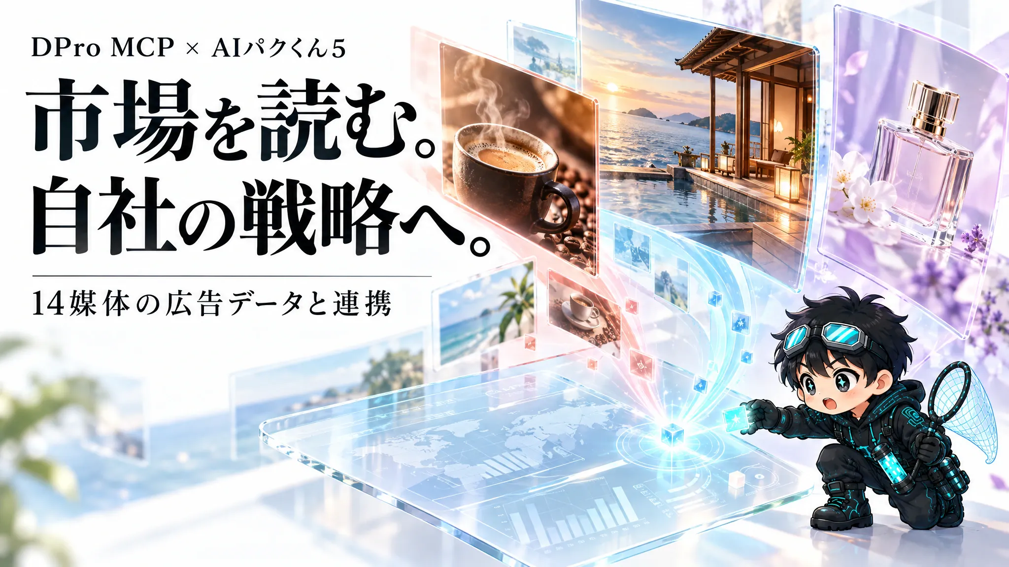 DPro MCP × AIパクくん5。市場を読む。自社の戦略へ。14媒体の広告データと連携。